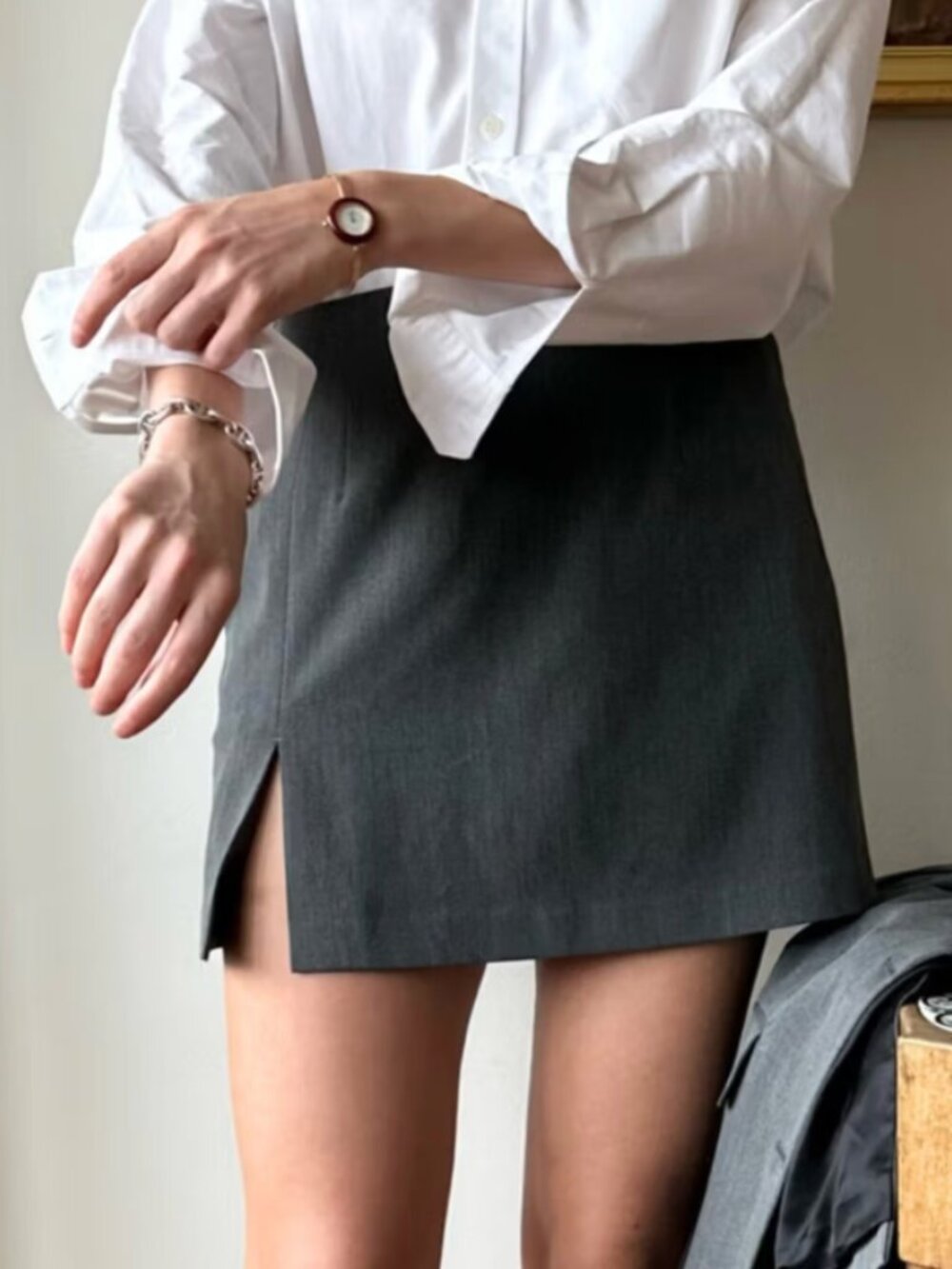 Djerf Avenue Must Have Mini Skirt Grey